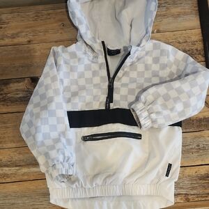 Little Bipsy Checkered Hoodie - White and Black